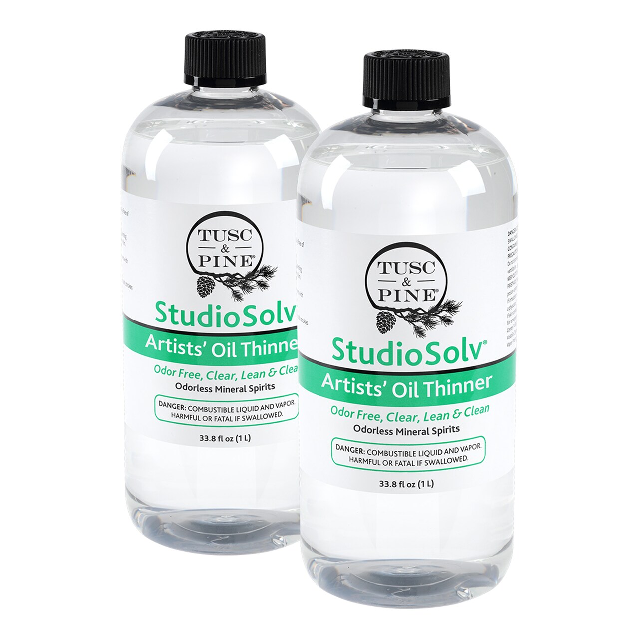 Tusc & Pine StudioSolv™ Odorless Mineral Spirits - Purified Odor-Free Spirit Solvent For Thinning Oils, Artists, Painting Thinner, Professionals, & More!